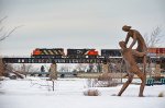 CN 9543 leads 559 over the river bridge